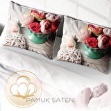 Monohome Rose Love 3D Temalı Pamuk Saten Çift Kişilik Nevresim Takımı