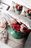 Nevresim Takımı %100 Doğal Pamuk Çift Kişilik 3d Digital Rose Love