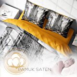 Monohome Taxi 3D Temalı Pamuk Saten Çift Kişilik Nevresim Takımı