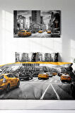 Nevresim Takımı %100 Doğal Pamuk Çift Kişilik 3d Digital Taxi