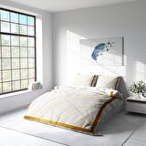 Monohome White 3D Temalı Pamuk Saten Çift Kişilik Nevresim Takımı