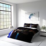 Monohome Harbor 3D Temalı Pamuk Saten Çift Kişilik Nevresim Takımı