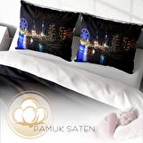 Monohome Harbor 3D Temalı Pamuk Saten Çift Kişilik Nevresim Takımı