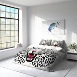 Monohome Leopard Hayvan Figürlü Pamuk Saten Çift Kişilik Nevresim Takımı