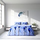 Monohome BlueBird 3D Temalı Pamuk Saten Çift Kişilik Nevresim Takımı