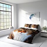 Monohome Tabby 3D Temalı Pamuk Saten Çift Kişilik Nevresim Takımı