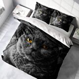 Monohome Batcat 3D Temalı Pamuk Saten Çift Kişilik Nevresim Takımı