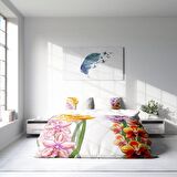 Monohome Orchid Çiçekli Pamuk Saten Çift Kişilik Nevresim Takımı