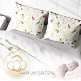 Monohome Garden Çiçekli Pamuk Saten Çift Kişilik Nevresim Takımı