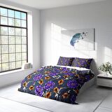 Monohome Floral Çiçekli Pamuk Saten Çift Kişilik Nevresim Takımı