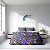 Monohome Floral Çiçekli Pamuk Saten Çift Kişilik Nevresim Takımı