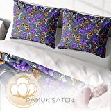 Monohome Floral Çiçekli Pamuk Saten Çift Kişilik Nevresim Takımı