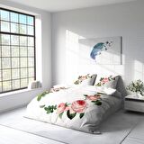 Monohome Pinkivy Çiçekli Pamuk Saten Çift Kişilik Nevresim Takımı