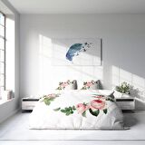 Monohome Pinkivy Çiçekli Pamuk Saten Çift Kişilik Nevresim Takımı