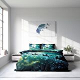Monohome Ny Deer Yılbaşı Temalı Pamuk Saten Çift Kişilik Nevresim Takımı
