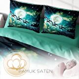 Monohome Ny Deer Yılbaşı Temalı Pamuk Saten Çift Kişilik Nevresim Takımı