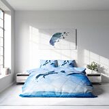 Monohome Dolphin2 Hayvan Figürlü Pamuk Saten Çift Kişilik Nevresim Takımı