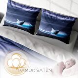 Monohome Shark Hayvan Figürlü Pamuk Saten Çift Kişilik Nevresim Takımı