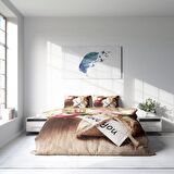 Monohome Love You Aşk Temalı Pamuk Saten Çift Kişilik Nevresim Takımı