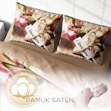 Monohome Love You Aşk Temalı Pamuk Saten Çift Kişilik Nevresim Takımı