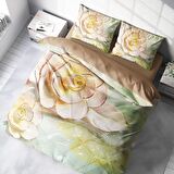 Monohome Silvery Çiçekli Pamuk Saten Çift Kişilik Nevresim Takımı