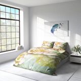 Monohome Silvery Çiçekli Pamuk Saten Çift Kişilik Nevresim Takımı