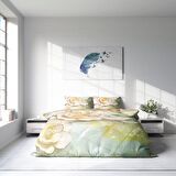 Monohome Silvery Çiçekli Pamuk Saten Çift Kişilik Nevresim Takımı