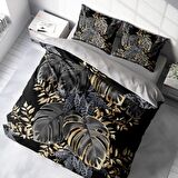 Monohome Leaf Yapraklı Pamuk Saten Çift Kişilik Nevresim Takımı