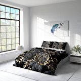 Monohome Leaf Yapraklı Pamuk Saten Çift Kişilik Nevresim Takımı