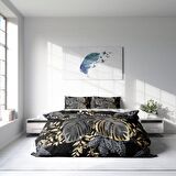 Monohome Leaf Yapraklı Pamuk Saten Çift Kişilik Nevresim Takımı