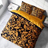 Monohome Gold Floral Çiçekli Pamuk Saten Çift Kişilik Nevresim Takımı