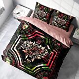 Monohome Rose Pattern 3D Temalı Pamuk Saten Çift Kişilik Nevresim Takımı