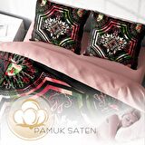 Monohome Rose Pattern 3D Temalı Pamuk Saten Çift Kişilik Nevresim Takımı