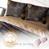 Monohome Gold Circle 3D Temalı Pamuk Saten Çift Kişilik Nevresim Takımı