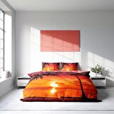 Monohome Gün Batımı Gün Batımı Pamuk Saten Çift Kişilik Nevresim Takımı