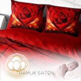 Monohome Çiçekli Pamuk Saten Çift Kişilik Nevresim Takımı