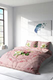 Nevresim Takımı %100 Doğal Pamuk Çift Kişilik 3d Digital Damask Rose
