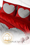 Nevresim Takımı %100 Doğal Pamuk Çift Kişilik 3d Digital Woven Heart
