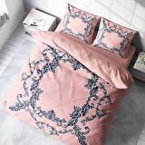 Monohome Pink Baraque 3D Temalı Pamuk Saten Çift Kişilik Nevresim Takımı