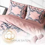 Monohome Pink Baraque 3D Temalı Pamuk Saten Çift Kişilik Nevresim Takımı