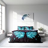 Monohome Blue Wing 3D Temalı Pamuk Saten Çift Kişilik Nevresim Takımı