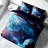 Monohome Star Night 3D Temalı Pamuk Saten Çift Kişilik Nevresim Takımı