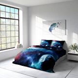 Monohome Star Night 3D Temalı Pamuk Saten Çift Kişilik Nevresim Takımı