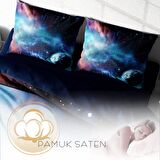 Monohome Star Night 3D Temalı Pamuk Saten Çift Kişilik Nevresim Takımı