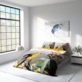 Monohome Yellow Parrot 3D Temalı Pamuk Saten Çift Kişilik Nevresim Takımı