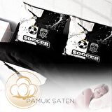 Monohome Black & White 3D Temalı Pamuk Saten Çift Kişilik Nevresim Takımı