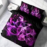 Monohome Purple Diamond 3D Temalı Pamuk Saten Çift Kişilik Nevresim Takımı