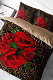 Nevresim Takımı %100 Doğal Pamuk Çift Kişilik 3d Digital Gold & Roses