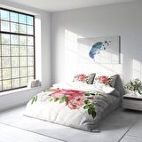 Monohome New Floral Çiçekli Pamuk Saten Çift Kişilik Nevresim Takımı