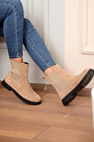 Pembe Potin Rahat Taban Kadın Lastikli Bot&Bootie 020-L1212-22Süet